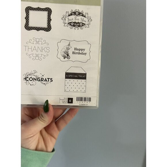 Stampin Up Tagtastic Rubber Hostess Stamp Set Birthday Thanks Congrats Border - Picture 3 of 9